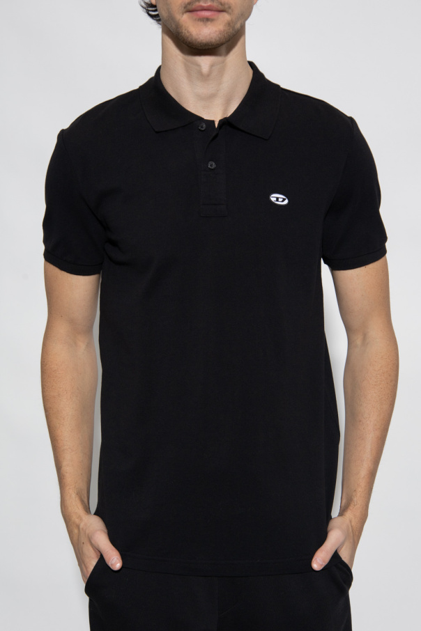 DIESEL T-SMITH-DOVAL-PJ　M Ａ03820 訳あり DIESEL ディーゼル ポロシャツ メンズ ブラック オーバルD T